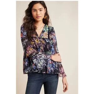 Anthropologie Multicolor Floral Blouse